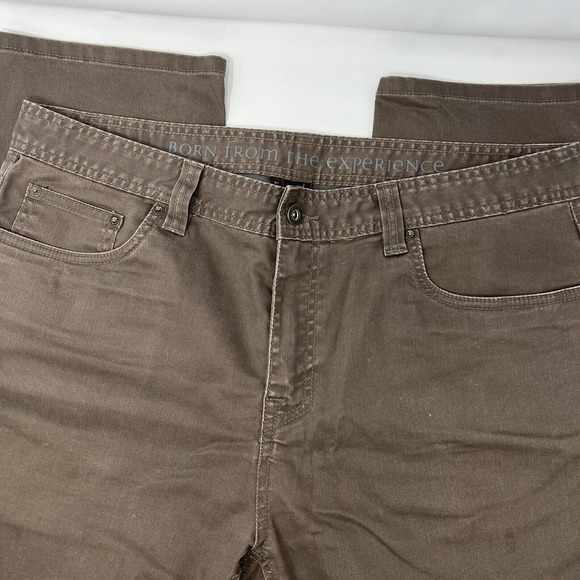 PrAna Men's Bridger Jean Mud Taupe‎ Brown Pants 36 x 30 Stretch Slim Fit Organic - Picture 1 of 8
